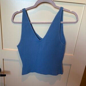 Aritzia Babaton blue front & back v neck tank